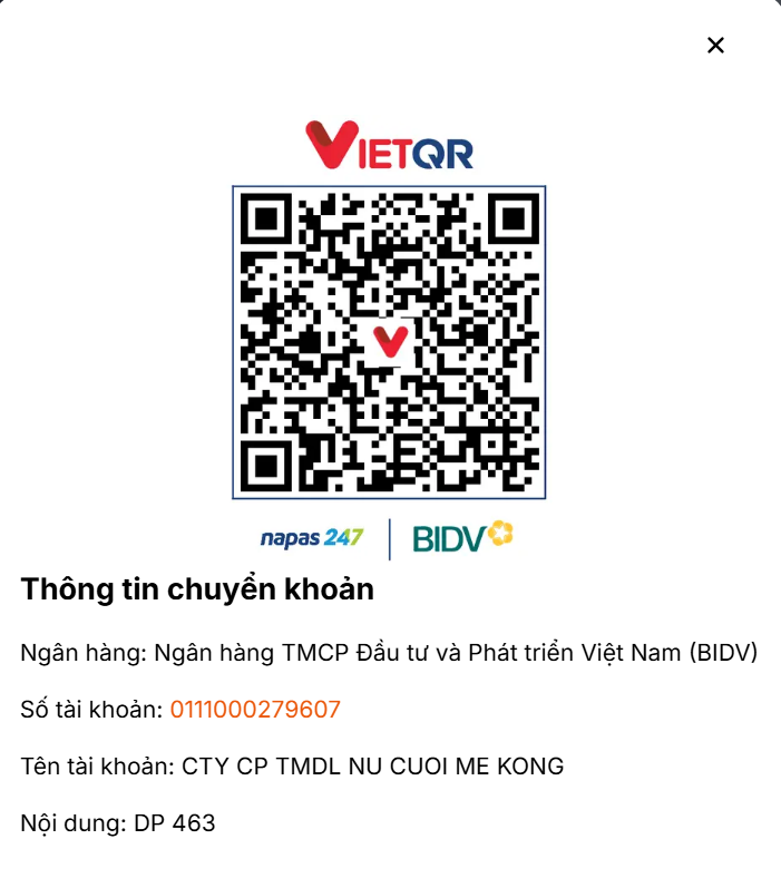 Cửa sổ hiển thị mã QR nạp tiền cho khách hàng